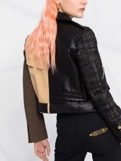 Moschino multi-panel biker jacket