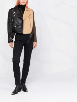 Moschino multi-panel biker jacket