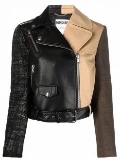 Moschino multi-panel biker jacket