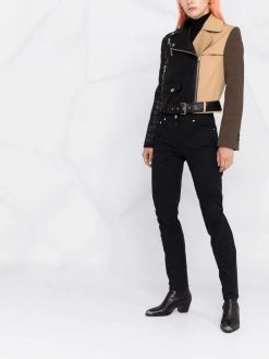 Moschino multi-panel biker jacket