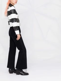 Cheapest ๐งจ Moschino Horizontal stripe biker jacket ๐ 13 Moschino horizontal-stripe biker jacket