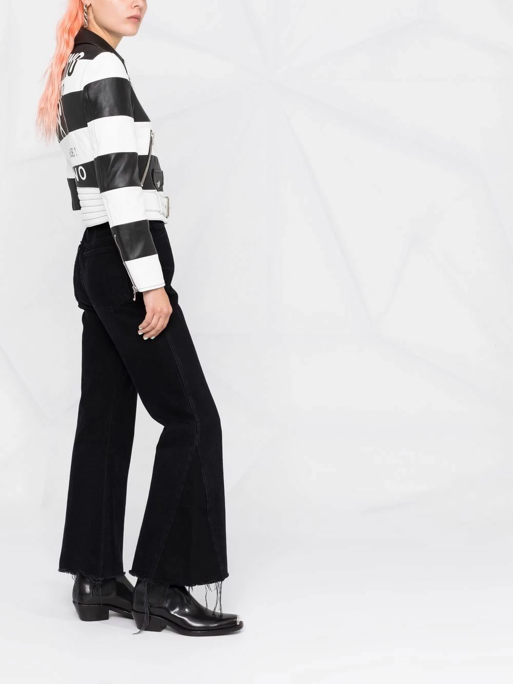 Cheapest ๐งจ Moschino Horizontal stripe biker jacket ๐ 8 Moschino horizontal-stripe biker jacket