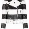 Moschino horizontal-stripe biker jacket