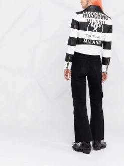 Cheapest ๐งจ Moschino Horizontal stripe biker jacket ๐ 11 Moschino horizontal-stripe biker jacket