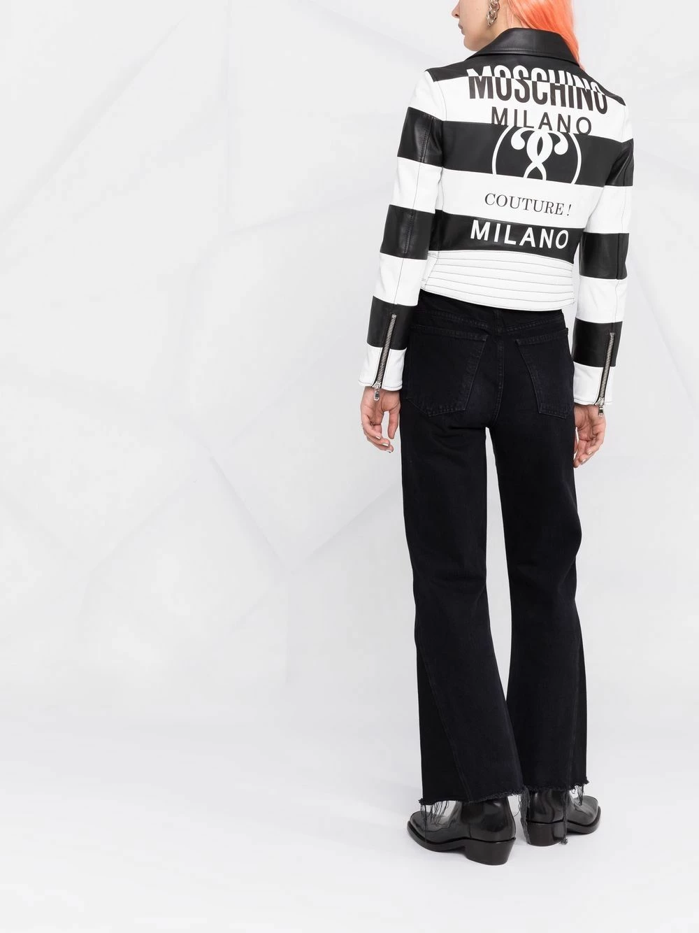 Cheapest ๐งจ Moschino Horizontal stripe biker jacket ๐ 6 Moschino horizontal-stripe biker jacket