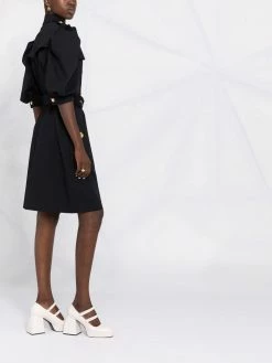 Moschino double-breasted puff-sleeve coat