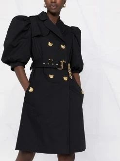 Moschino double-breasted puff-sleeve coat