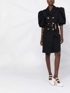 Moschino double-breasted puff-sleeve coat