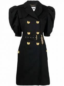 Moschino double-breasted puff-sleeve coat