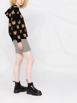 Moschino logo-intarsia virgin wool hoodie