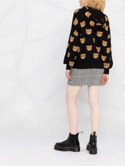 Moschino logo-intarsia virgin wool hoodie