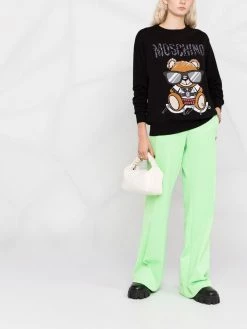 Moschino Teddy Bear logo-intarsia jumper