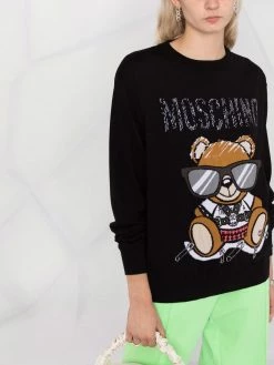 Moschino Teddy Bear logo-intarsia jumper