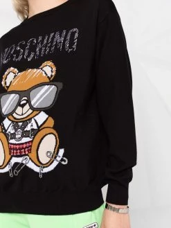 Moschino Teddy Bear logo-intarsia jumper