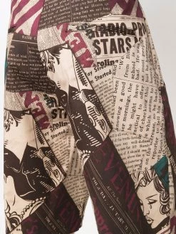 Moschino newspaper-print gabardine bermuda shorts