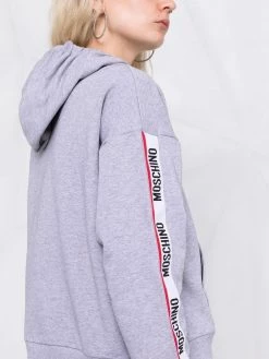 Moschino logo-tape detail long-sleeve hoodie
