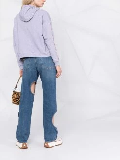 Moschino logo-tape detail long-sleeve hoodie