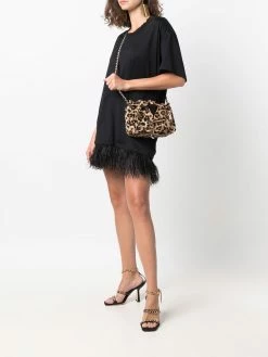 Moschino leopard-print biker jacket shoulder bag