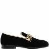 Moschino logo-plaque round-toe loafers