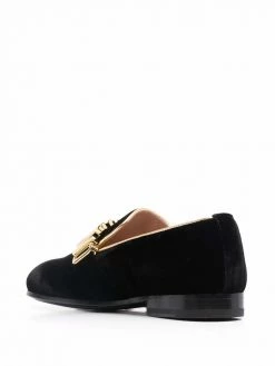 Moschino logo-plaque round-toe loafers