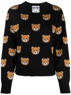 Moschino intarsia-knit virgin wool jumper
