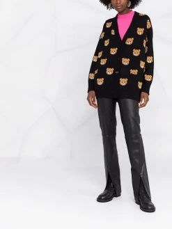 Moschino intarsia-knit virgin wool cardigan