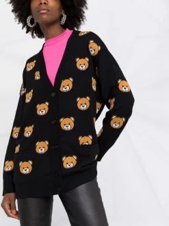 Moschino intarsia-knit virgin wool cardigan