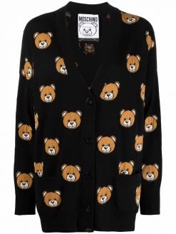 Moschino intarsia-knit virgin wool cardigan