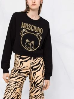 Moschino Teddy Bear crystal-embellished sweatshirt