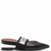 Moschino logo-tape pointed ballerina flats