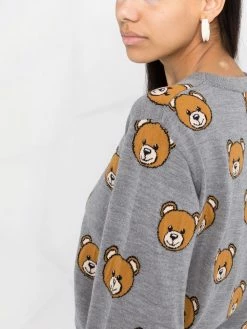Moschino teddy bear-print wool jumper