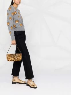 Moschino teddy bear-print wool jumper