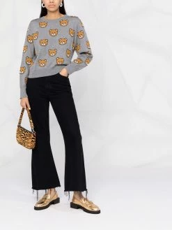 Moschino teddy bear-print wool jumper