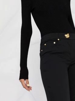 Moschino teddy-plaque slim-cut trousers