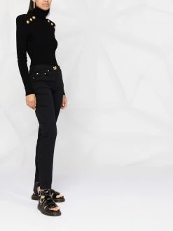 Moschino teddy-plaque slim-cut trousers