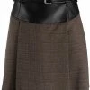 Moschino checked contrasting-waistband skirt