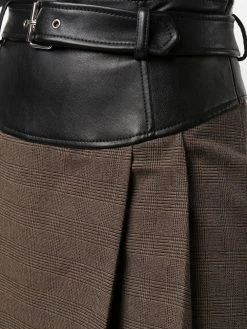 Moschino checked contrasting-waistband skirt