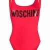 Moschino logo-print open-back swimsuit