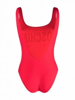 Moschino logo-print open-back swimsuit