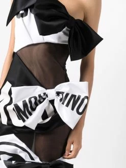 Moschino patchwork logo-print dress