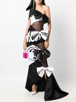 Moschino patchwork logo-print dress