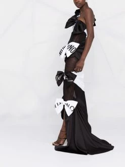 Moschino patchwork logo-print dress