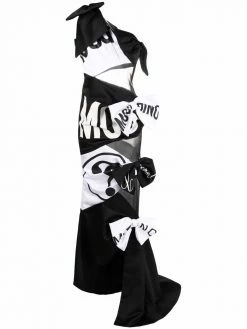 Moschino patchwork logo-print dress