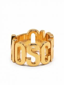 Moschino logo-detail ring