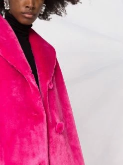 Moschino slogan-print textured-finish coat