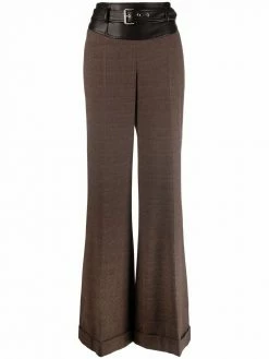 Moschino checked wide-leg trousers
