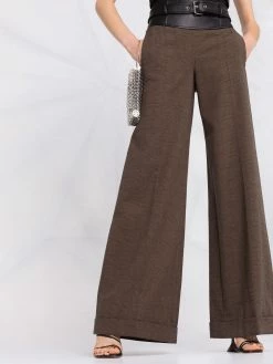 Moschino checked wide-leg trousers