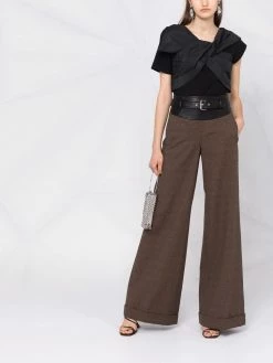 Moschino checked wide-leg trousers