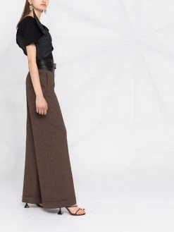 Moschino checked wide-leg trousers