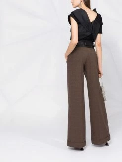 Moschino checked wide-leg trousers